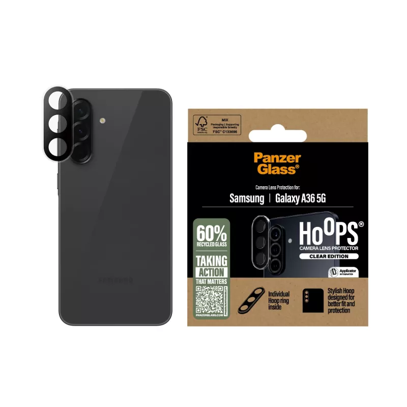 Fotoaparato objektyvo apsauga PanzerGlass Samsung Galaxy A36 5G atspari įbrėžimams ir smūgiams