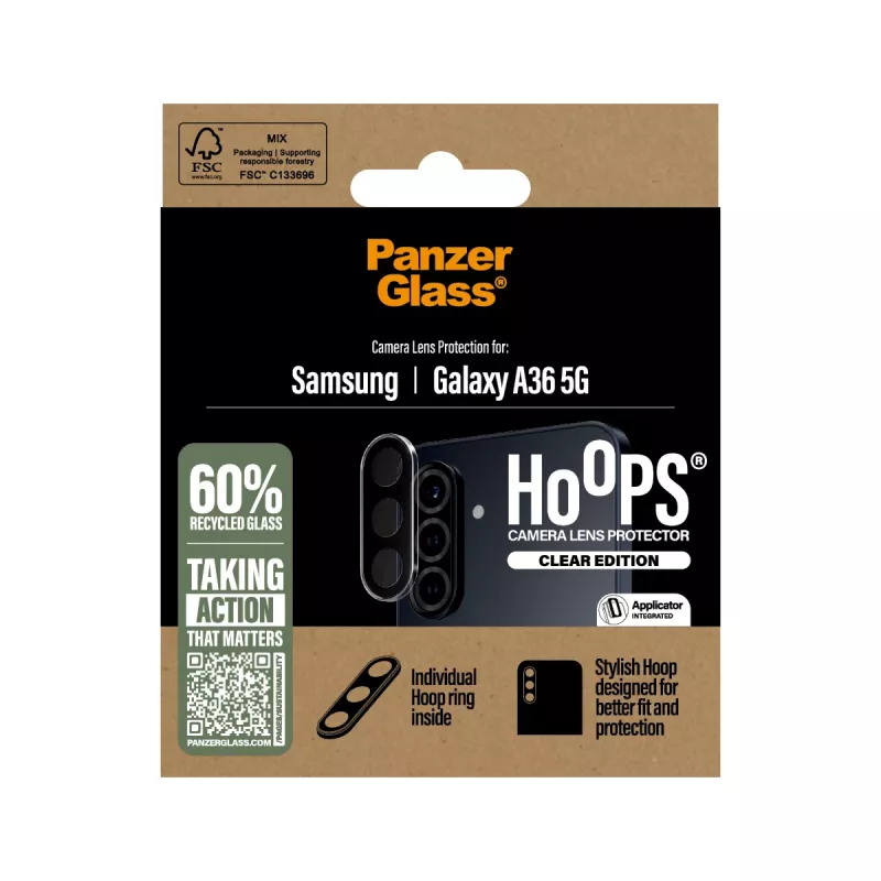 Fotoaparato objektyvo apsauga PanzerGlass Samsung Galaxy A36 5G atspari įbrėžimams ir smūgiams