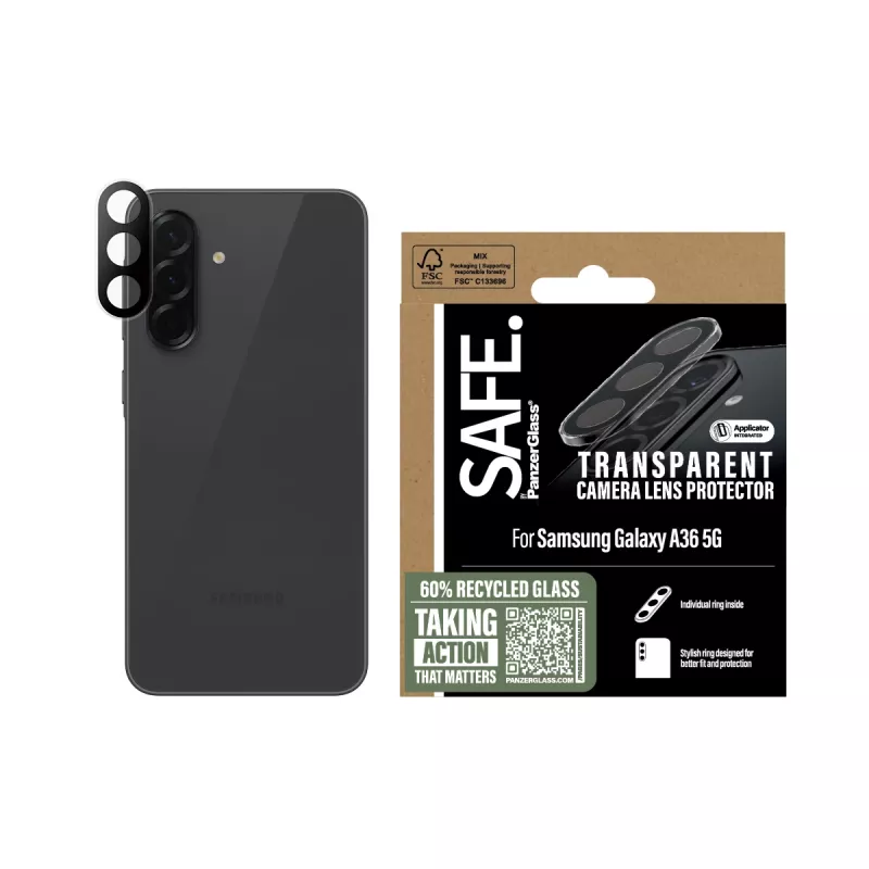 Fotoaparato lęšių apsauga PanzerGlass Samsung Galaxy A36 5G permatoma atspari įbrėžimams smūgiams