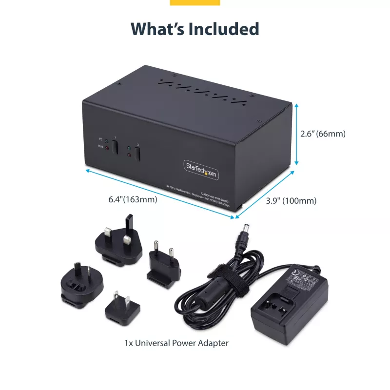 StarTech.com P2ADDH462-KVM-SWITCH KVM komutatorius Juodas