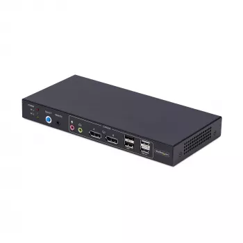 StarTech.com 2 prievadų dviejų monitorių DisplayPort KVM komutatorius su dvigubo vaizdo vaizdo matrica, 4K 60Hz, 4x USB šakotuvo prievadai, sparčiųjų klavišų perjungimas, DP 1.2 matricos KVM, TAA atitinkantis