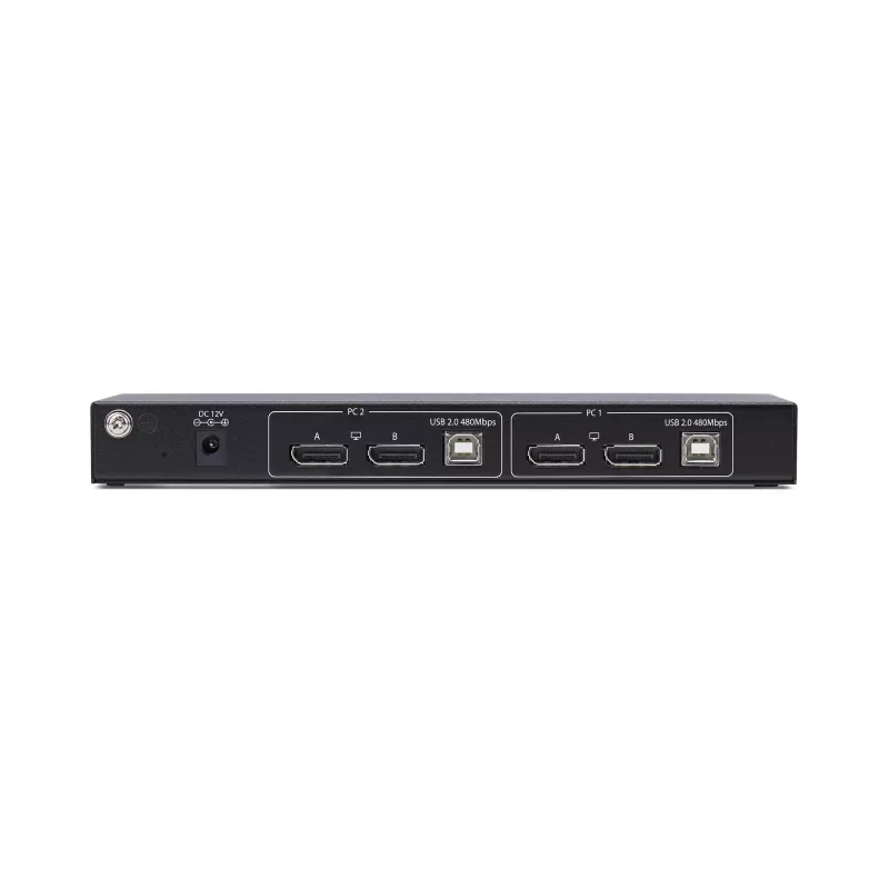 StarTech.com 2 prievadų dviejų monitorių DisplayPort KVM komutatorius su dvigubo vaizdo vaizdo matrica, 4K 60Hz, 4x USB šakotuvo prievadai, sparčiųjų klavišų perjungimas, DP 1.2 matricos KVM, TAA atitinkantis