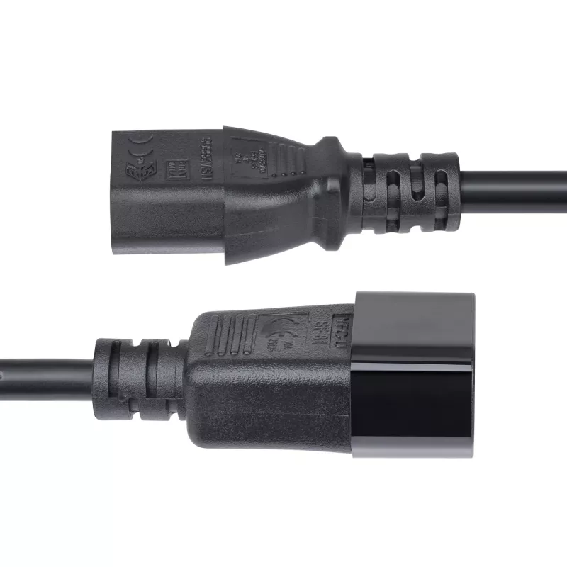 StarTech.com 4,5 m (15 pėd.) maitinimo ilgintuvas, C14 į C13 PDU maitinimo laidas, 15 A 250 V, 14 AWG, kintamosios srovės maitinimo kabelis PDU / maitinimo šaltiniui, KEMA-KEUR sertifikuotas