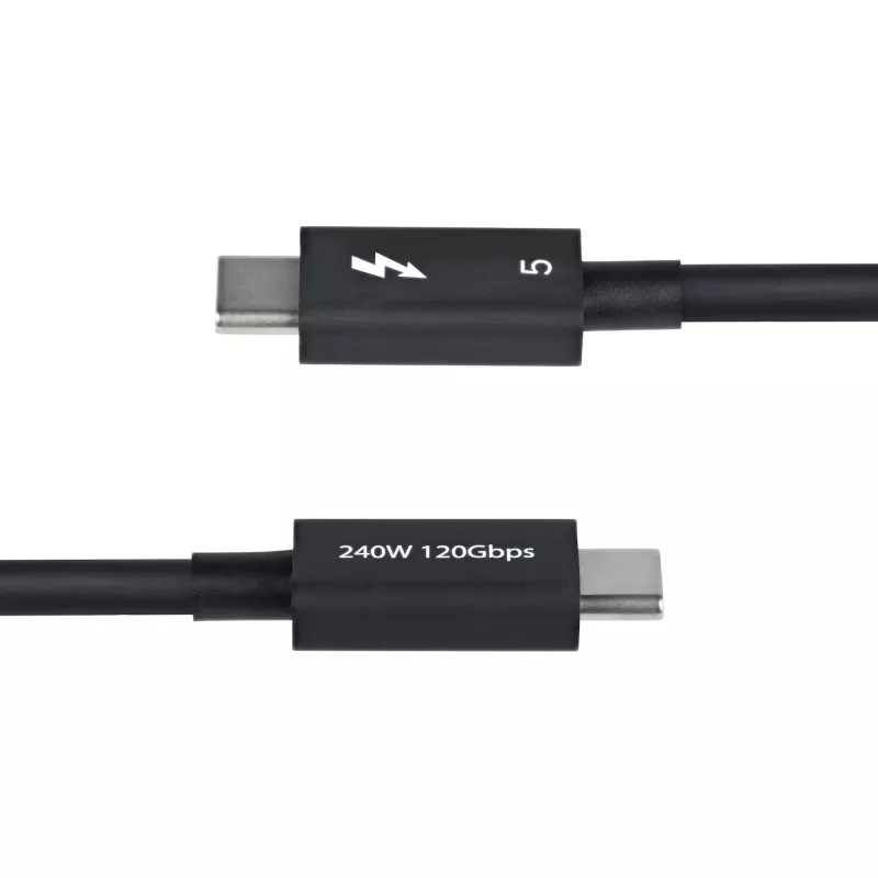 StarTech.com 2.6 pėdų (80 cm) Thunderbolt 5 kabelis, 80 Gbps/iki 120 Gbps, 240 W PD, 8K 60 Hz, sertifikuotas Thunderbolt kabelis - suderinamas su Thunderbolt 4/USB4/USB-C