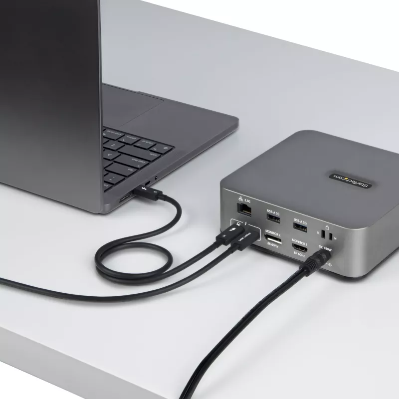 StarTech.com 2.6 pėdų (80 cm) Thunderbolt 5 kabelis, 80 Gbps/iki 120 Gbps, 240 W PD, 8K 60 Hz, sertifikuotas Thunderbolt kabelis - suderinamas su Thunderbolt 4/USB4/USB-C