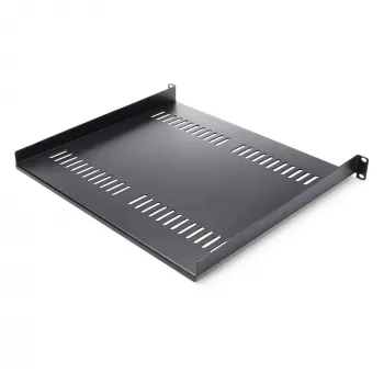 StarTech.com 1U serverio stovo lentyna – universali ventiliuojama ant stovo tvirtinama konsolinė dėkla 19 colių tinklo įrangos stovui ir spintai – tvirta plieninė – keliamoji galia 44 lb/20 kg – 16 colių gylio lentyna, juoda