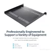 StarTech.com 1U serverio stovo lentyna – universali ventiliuojama ant stovo tvirtinama konsolinė dėkla 19 colių tinklo įrangos stovui ir spintai – tvirta plieninė – keliamoji galia 44 lb/20 kg – 16 colių gylio lentyna, juoda