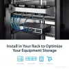 StarTech.com 1U serverio stovo lentyna – universali ventiliuojama ant stovo tvirtinama konsolinė dėkla 19 colių tinklo įrangos stovui ir spintai – tvirta plieninė – keliamoji galia 44 lb/20 kg – 16 colių gylio lentyna, juoda