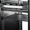 StarTech.com 1U serverio stovo lentyna – universali ventiliuojama ant stovo tvirtinama konsolinė dėkla 19 colių tinklo įrangos stovui ir spintai – tvirta plieninė – keliamoji galia 44 lb/20 kg – 16 colių gylio lentyna, juoda