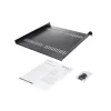 StarTech.com 1U serverio stovo lentyna – universali ventiliuojama ant stovo tvirtinama konsolinė dėkla 19 colių tinklo įrangos stovui ir spintai – tvirta plieninė – keliamoji galia 44 lb/20 kg – 16 colių gylio lentyna, juoda