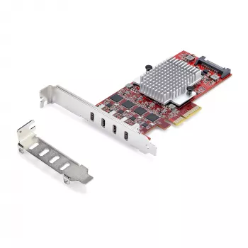 StarTech.com 4 prievadų USB Type-C PCIe kortelė, USB 3.2 10 Gbps, USB-C PCI Express išplėtimo kortelė, 4 nepriklausomi USB valdikliai, Windows/Linux/macOS, TAA atitinkanti