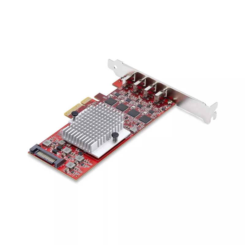 StarTech.com 4 prievadų USB Type-C PCIe kortelė, USB 3.2 10 Gbps, USB-C PCI Express išplėtimo kortelė, 4 nepriklausomi USB valdikliai, Windows/Linux/macOS, TAA atitinkanti