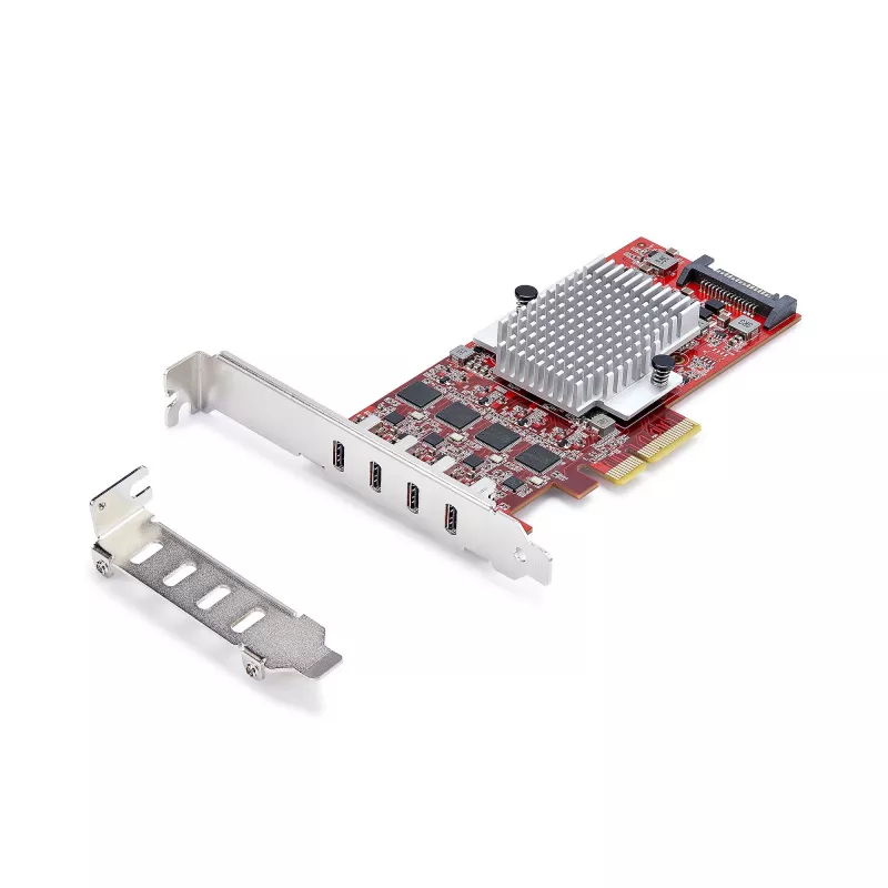 StarTech.com 4 prievadų USB Type-C PCIe kortelė, USB 3.2 10 Gbps, USB-C PCI Express išplėtimo kortelė, 4 nepriklausomi USB valdikliai, Windows/Linux/macOS, TAA atitinkanti