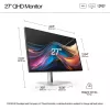 HP Series 7 Pro 27 colių QHD monitorius - 727pq, 68,6 cm (27 colių), 2560 x 1440 pikselių, Quad HD, LCD, 5 ms, juodas
