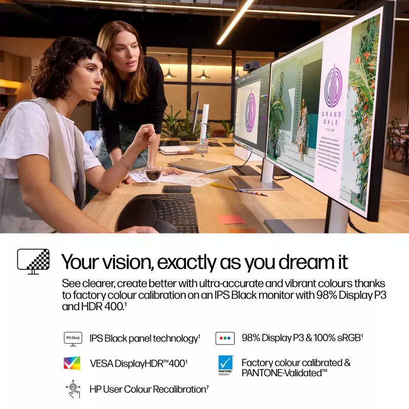 HP Series 7 Pro 27 colių QHD monitorius - 727pq, 68,6 cm (27 colių), 2560 x 1440 pikselių, Quad HD, LCD, 5 ms, juodas