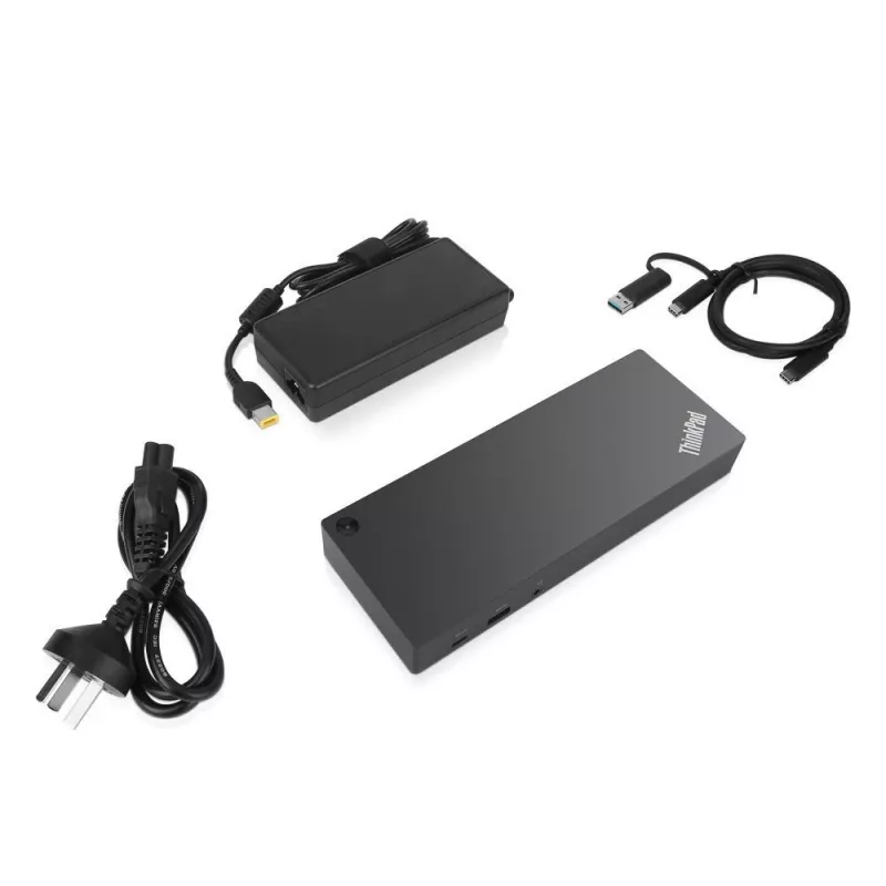 Lenovo 40AF0135UK nešiojamojo kompiuterio dokas / prievado replikatorius Laidinis USB 3.2 Gen 1 (3.1 Gen 1) Type-C Juoda