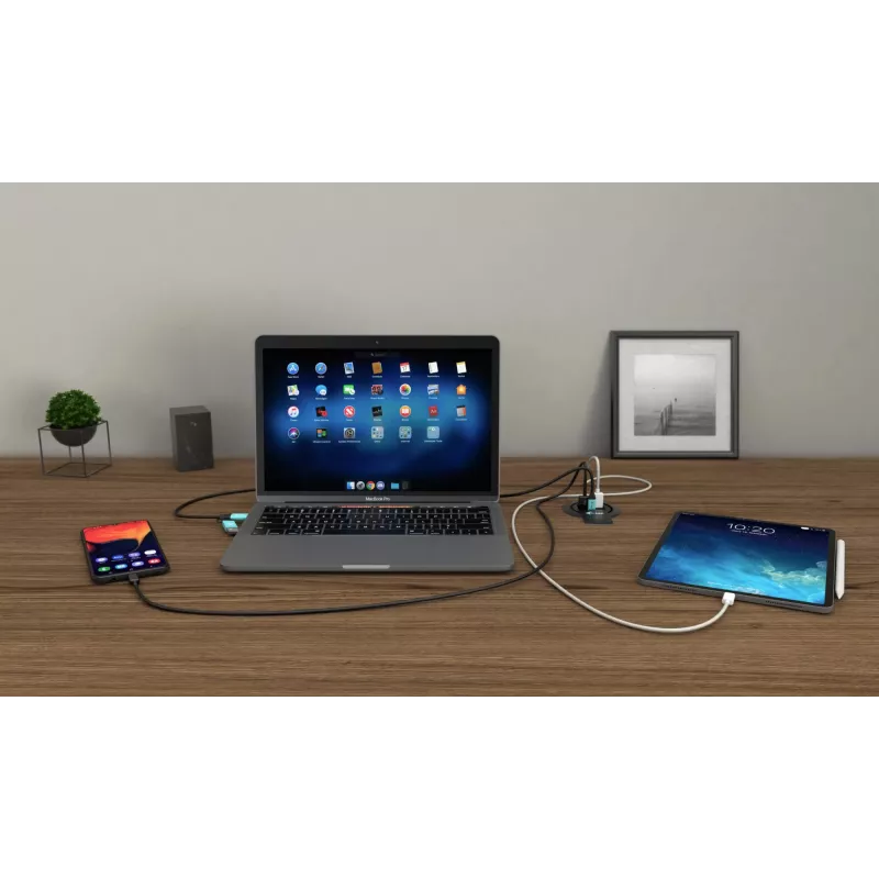 Įkroviklis i-tec Built-in Desktop Fast Charger USB-C PD 3.0 + 3x USB 3.0 QC3.0 96 W