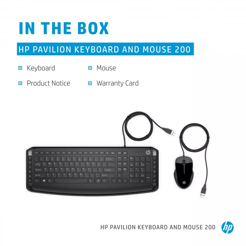 HP Pavilion klaviatūra ir pelė 200