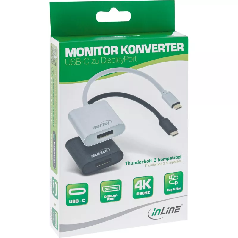 USB Display konverteris InLine 64102B USB-C į DisplayPort 4K/60Hz