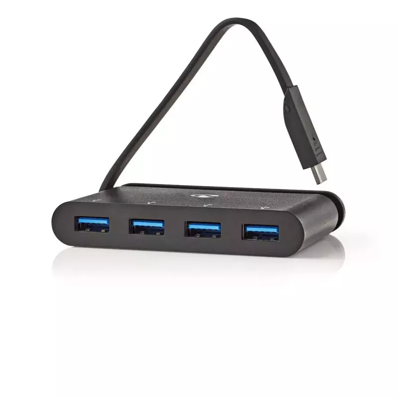 USB šakotuvas Nedis TCARF200BK USB 3.2 Gen 1 Type-C juodas