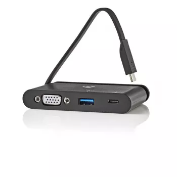 Nedis TCARF220BK nešiojamojo kompiuterio dokas USB 3.2 Gen 1 Type-C juodas