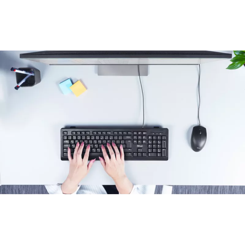 Trust TK-150 klaviatūra Office USB QWERTZ vokiečių juoda