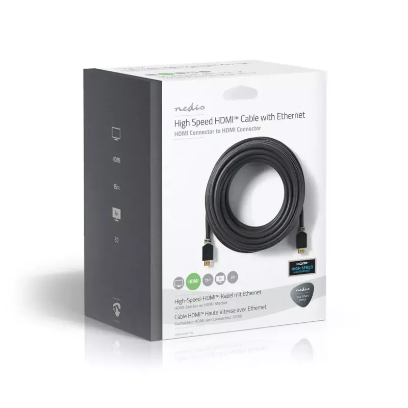 HDMI laidas Nedis CVBW34000AT150 15 m HDMI Type A Male antracito