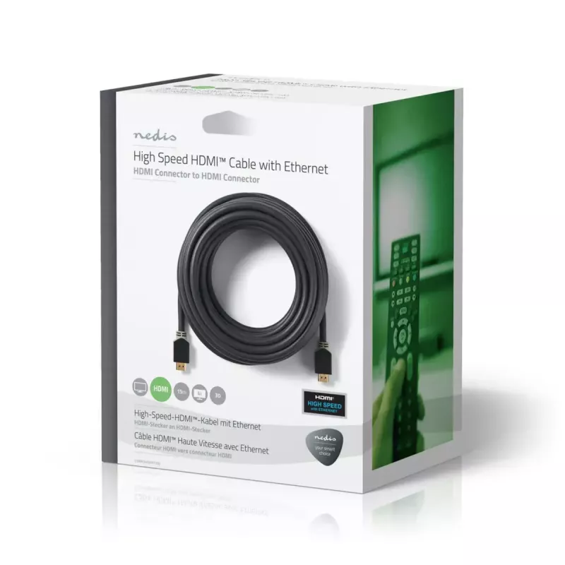 HDMI laidas Nedis CVBW34000AT150 15 m HDMI Type A Male antracito
