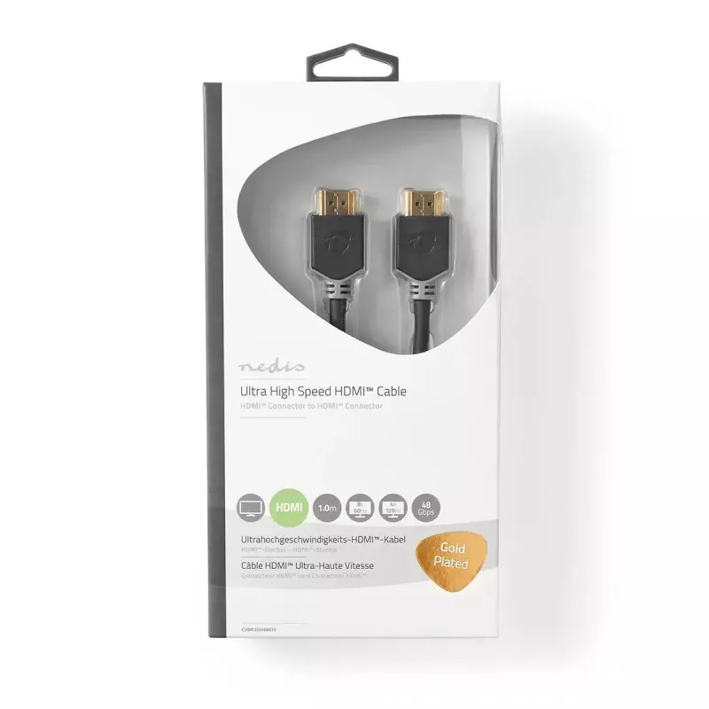 HDMI laidas Nedis CVBW35000BK10 1m HDMI Type A vyriška Anthracite