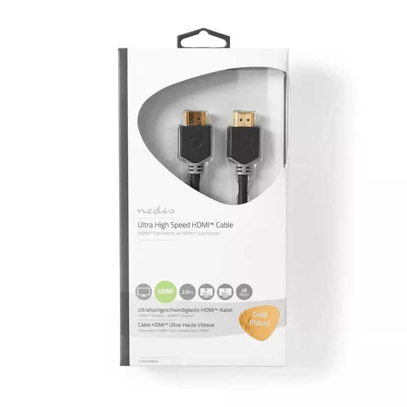 HDMI kabelis Nedis CVBW35000BK20 2 m HDMI A tipo juodas