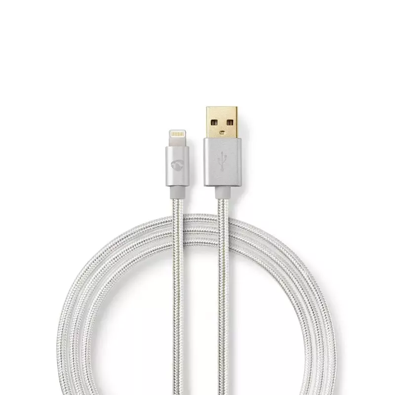 Mobiliojo telefono laidas Nedis CCTB39300AL10 Aliuminis 1 m USB A Lightning