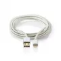 Mobiliojo telefono laidas Nedis CCTB39300AL10 Aliuminis 1 m USB A Lightning