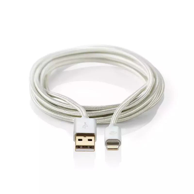 Mobiliojo telefono laidas Nedis CCTB39300AL30 Aliumininis 3 m USB A Lightning