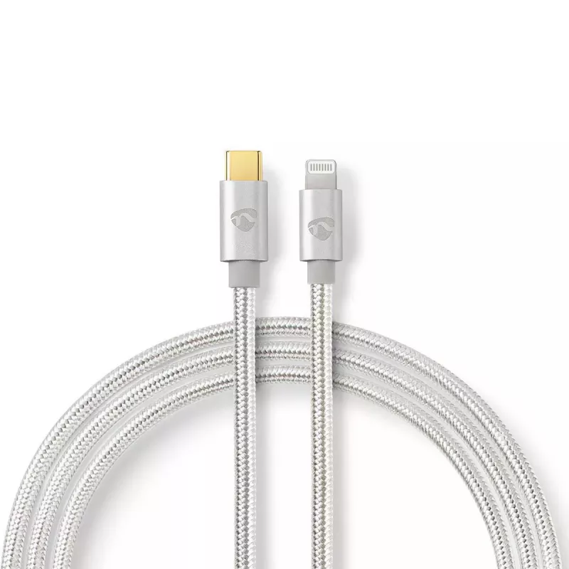 Lightning laidas Nedis CCTB39650AL10 1 m aliuminio USB-C