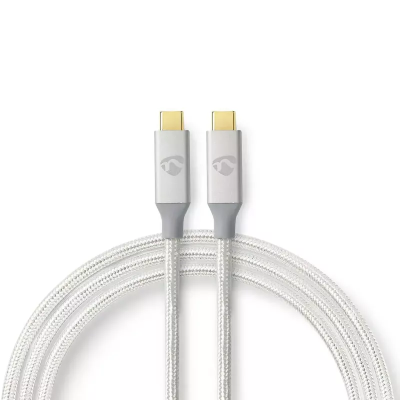 USB kabelis Nedis CCTB64020AL20 USB4 Gen 2x2 2 m USB C sidabrinis