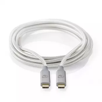 USB kabelis Nedis CCTB64020AL20 USB4 Gen 2x2 2 m USB C sidabrinis
