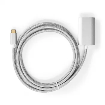 Nedis CCTB64680AL20 vaizdo kabelio adapteris 2 m HDMI Type A USB Type-C Sidabrinis