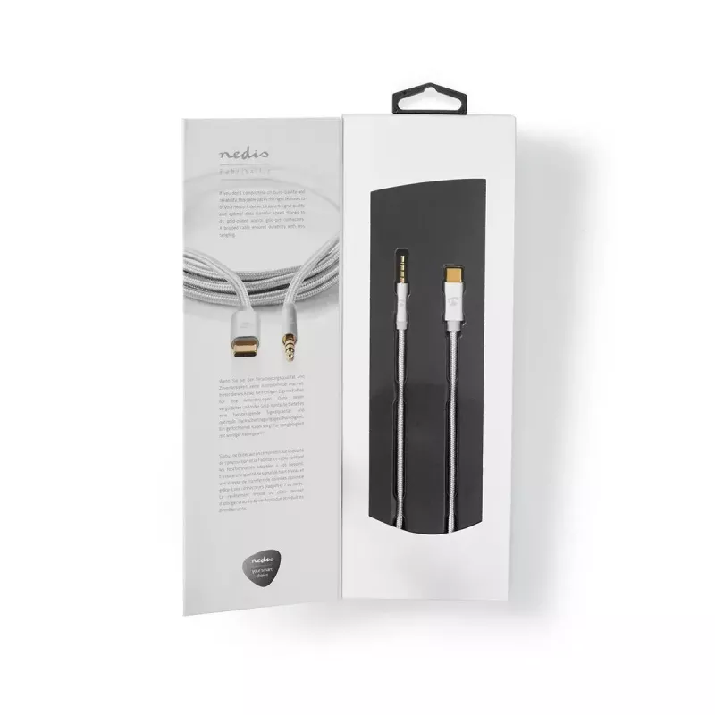 Garso kabelis Nedis CCTB65940AL10 1 m USB-C į 3,5 mm aliuminio