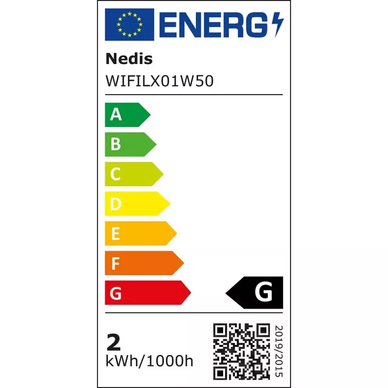 Dekoratyvinė šviesos grandinė Nedis WIFILX01W50 — 50 LED lempučių, 1,81 W, USB, IP65, 5 m laidas