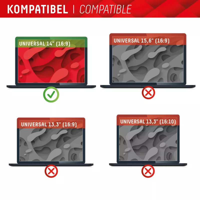 “Displex PRIVACY SAFE” magnetinis dvipusis privatumo filtras nešiojamam / skreitiniam kompiuteriui 14 inch (16:9)