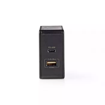 Mobiliojo įrenginio įkroviklis Nedis WCPD45W100BK Universalus Juodas USB Patalpose
