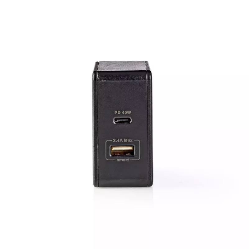 Mobiliojo įrenginio įkroviklis Nedis WCPD45W100BK Universalus Juodas USB Patalpose