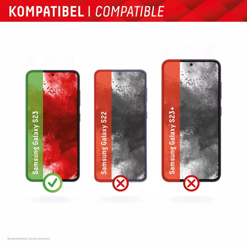 Displex ekrano apsauginis stiklas + dėklas, skirtas Samsung Galaxy S22/S23, Eco montavimo rėmelis, atsparus įbrėžimams