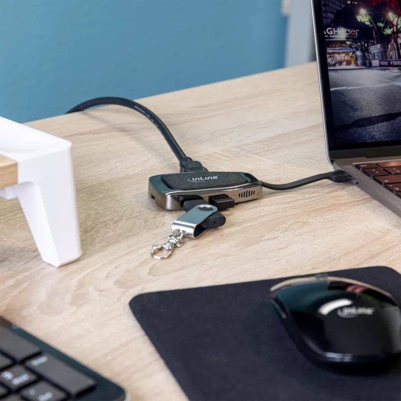 USB šakotuvas InLine USB 3.2 Gen. 2 „Multi Hub“ (2xUSB-A + 1xHDMI + 1xUSB-C)