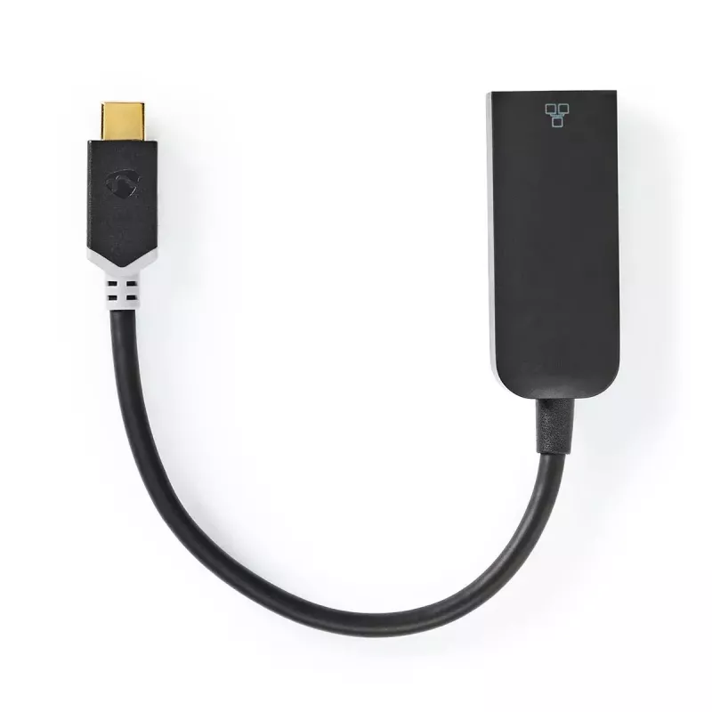 Nedis USB tinklo adapteris CCBW64952AT02 Laidinis USB Type-C eternetas 1000 Mbit/s Juodas