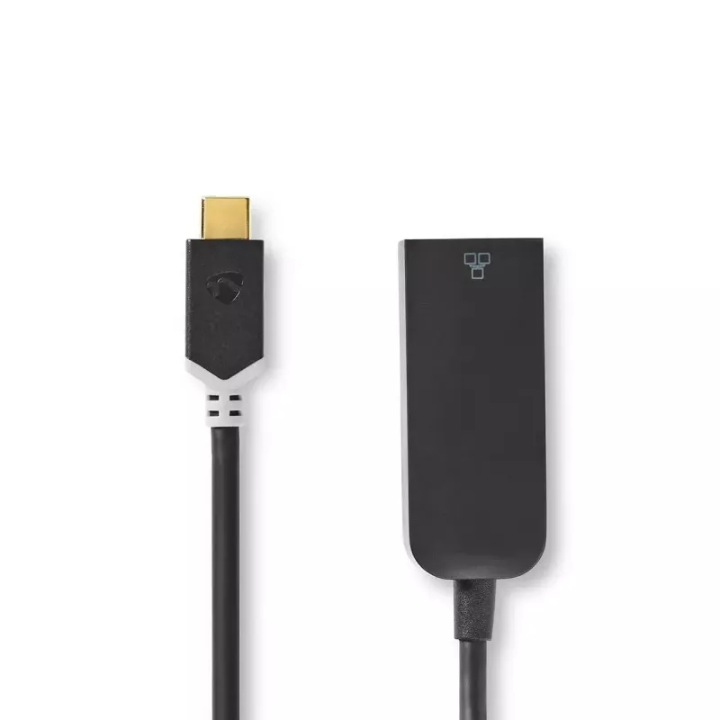 Nedis USB tinklo adapteris CCBW64952AT02 Laidinis USB Type-C eternetas 1000 Mbit/s Juodas