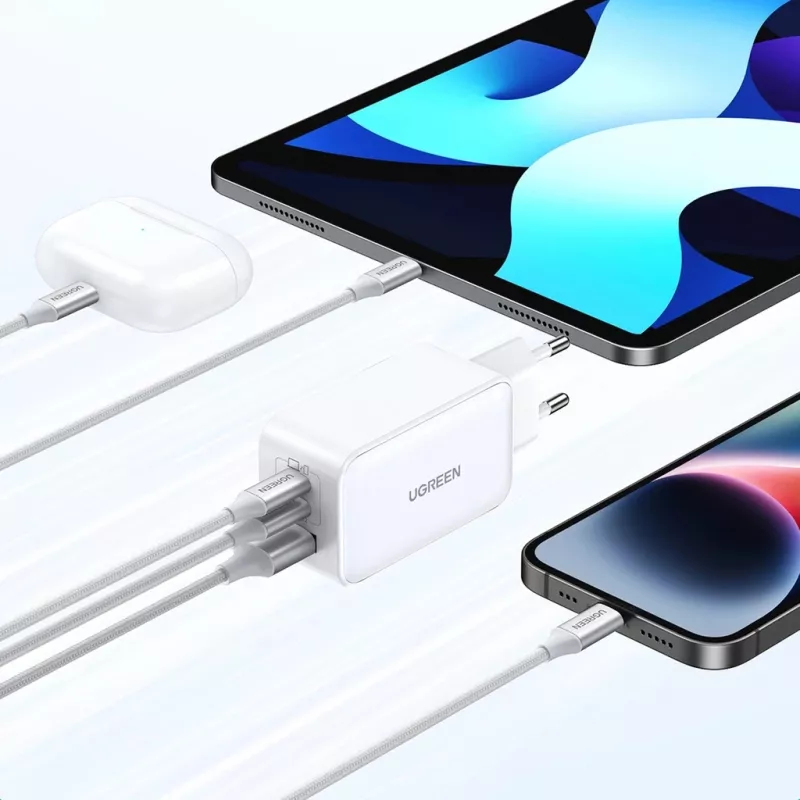 Ugreen 15339 mobiliojo įrenginio įkroviklis Universalus Balta AC Greitasis įkrovimas Vidinis