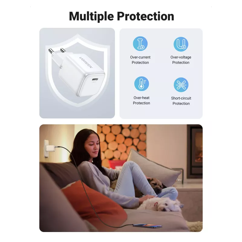 Vidinis įkroviklis Ugreen 15324 Universalus Baltas AC 1 USB Type-C prievadas