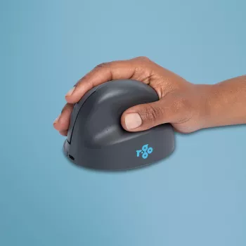 „R-Go Tools“ vertikali pelė „R-Go HE Basic“, ergonominė pelė, vidutinė (plaštakos dydis ≥ 185 mm), dešiniarankiams, „Bluetooth“, pilka