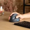 „R-Go Tools“ vertikali pelė „R-Go HE Basic“, ergonominė pelė, vidutinė (plaštakos dydis ≥ 185 mm), dešiniarankiams, „Bluetooth“, pilka